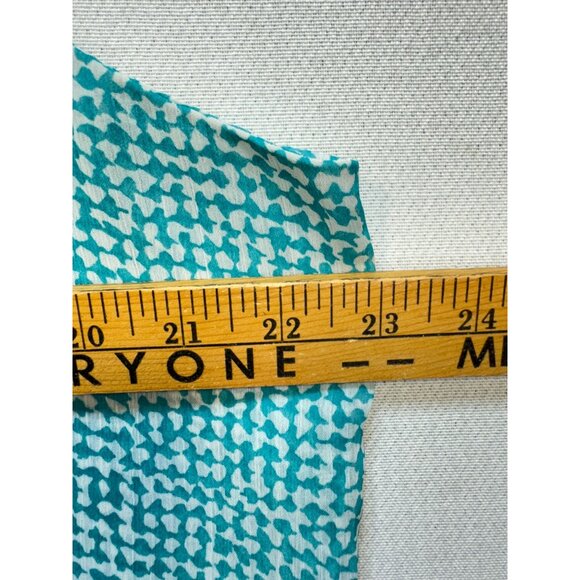 Fever Women Double Layer Sleeveless Blouse XL Aqua Speckle Grid Summer Keyhole - Picture 10 of 13